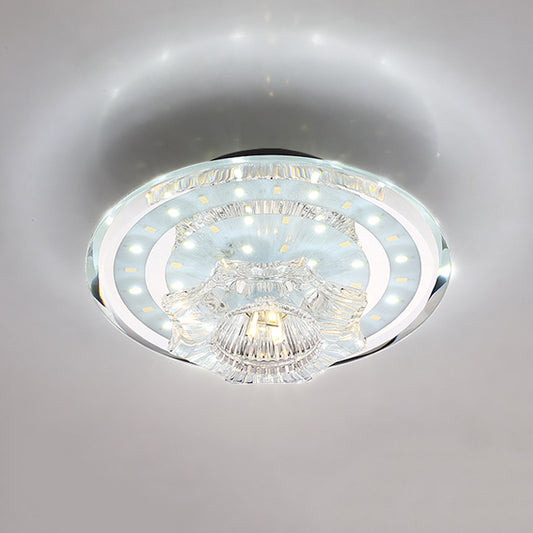 Minimal Petal Flush Light Fixture LED Clear Prismatic Crystal Close to Ceiling Lighting in Warm/White Light Clearhalo 'Ceiling Lights' 'Close To Ceiling Lights' 'Close to ceiling' 'Flush mount' Lighting' 812252