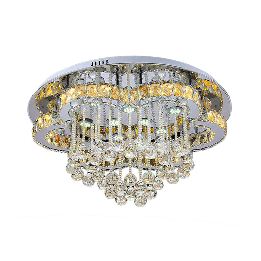 LED Crystal Orb Ceiling Light Fixture Minimal Chrome Finish Flower Living Room Flush Mount Lamp Clearhalo 'Ceiling Lights' 'Close To Ceiling Lights' 'Close to ceiling' 'Flush mount' Lighting' 812399