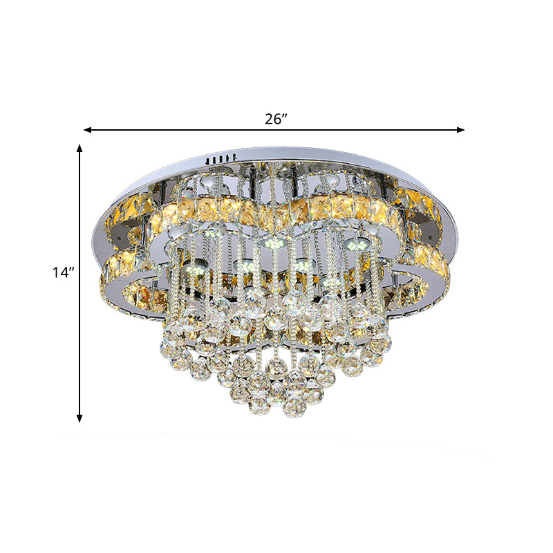 LED Crystal Orb Ceiling Light Fixture Minimal Chrome Finish Flower Living Room Flush Mount Lamp Clearhalo 'Ceiling Lights' 'Close To Ceiling Lights' 'Close to ceiling' 'Flush mount' Lighting' 812400