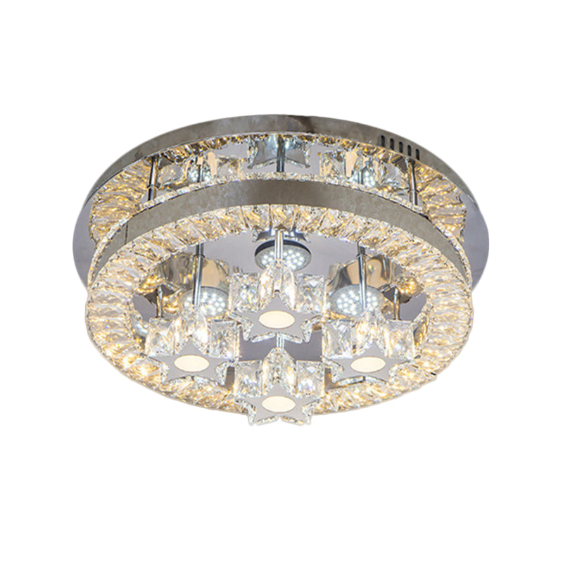 Clear Crystal Semi-Circle/Spiral Ceiling Light Minimalist LED Living Room Flush Mount Fixture in Chrome Clearhalo 'Ceiling Lights' 'Close To Ceiling Lights' 'Close to ceiling' 'Flush mount' Lighting' 812434