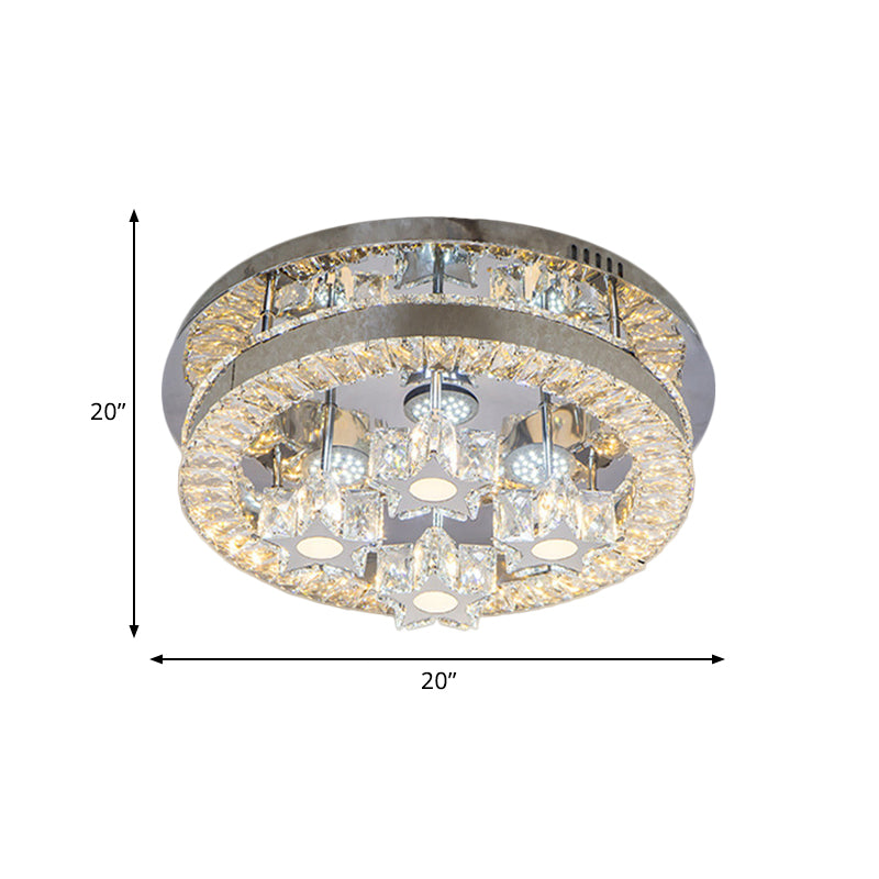 Clear Crystal Semi-Circle/Spiral Ceiling Light Minimalist LED Living Room Flush Mount Fixture in Chrome Clearhalo 'Ceiling Lights' 'Close To Ceiling Lights' 'Close to ceiling' 'Flush mount' Lighting' 812435