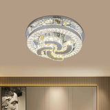 Clear Crystal Semi-Circle/Spiral Ceiling Light Minimalist LED Living Room Flush Mount Fixture in Chrome Clearhalo 'Ceiling Lights' 'Close To Ceiling Lights' 'Close to ceiling' 'Flush mount' Lighting' 812437