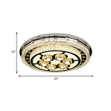 Chrome Loving Heart Ceiling Light Fixture Contemporary Crystal LED Living Room Flush Mount with Tiered Round Design Clearhalo 'Ceiling Lights' 'Close To Ceiling Lights' 'Close to ceiling' 'Flush mount' Lighting' 812466