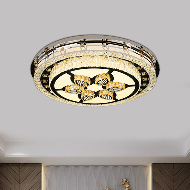 Star Living Room Flush Mount Light Modernist Crystal LED Chrome Finish Ceiling Lighting with Round Design Chrome Clearhalo 'Ceiling Lights' 'Close To Ceiling Lights' 'Close to ceiling' 'Flush mount' Lighting' 812467