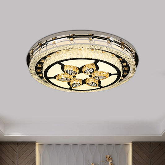 Star Living Room Flush Mount Light Modernist Crystal LED Chrome Finish Ceiling Lighting with Round Design Chrome Clearhalo 'Ceiling Lights' 'Close To Ceiling Lights' 'Close to ceiling' 'Flush mount' Lighting' 812467