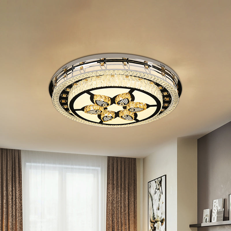 Star Living Room Flush Mount Light Modernist Crystal LED Chrome Finish Ceiling Lighting with Round Design Clearhalo 'Ceiling Lights' 'Close To Ceiling Lights' 'Close to ceiling' 'Flush mount' Lighting' 812468