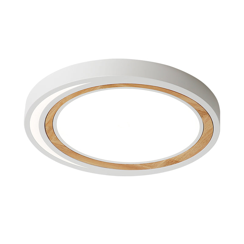 Kids Drum Ceiling Lighting Acrylic Led Bedroom Flush Mount Fixture in White/Pink/Green with Wood Ring Clearhalo 'Ceiling Lights' 'Close To Ceiling Lights' 'Close to ceiling' 'Flush mount' Lighting' 812505