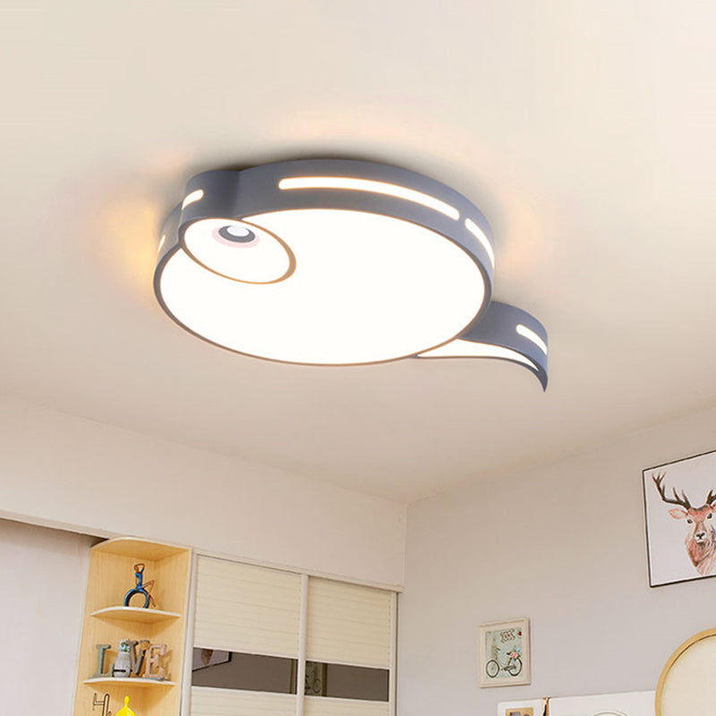 Tadpole Bedroom Ceiling Fixture Acrylic Led Contemporary Flush Mount Light in Gray/Blue/Pink Grey Clearhalo 'Ceiling Lights' 'Close To Ceiling Lights' 'Close to ceiling' 'Flush mount' Lighting' 812579