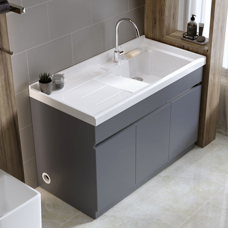 Modern Bathroom Vanity Freestanding with Soft Close Door without Faucet Dark Gary Quartz Clearhalo 'Bathroom Remodel & Bathroom Fixtures' 'Bathroom Vanities' 'bathroom_vanities' 'Home Improvement' 'home_improvement' 'home_improvement_bathroom_vanities' 8125844