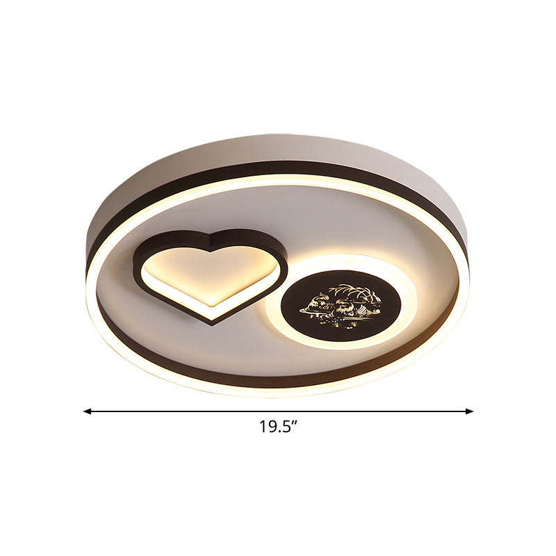 Ring Close to Ceiling Light Modern Acrylic Led Coffee Flushmount Lighting with Heart Shape in Warm/White Light Clearhalo 'Ceiling Lights' 'Close To Ceiling Lights' 'Close to ceiling' 'Flush mount' Lighting' 812586