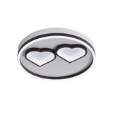 Contemporary Heart Shape Ceiling Mount Acrylic Led Bedroom Flushmount Light in Warm/White Light, Coffee Clearhalo 'Ceiling Lights' 'Close To Ceiling Lights' 'Close to ceiling' 'Flush mount' Lighting' 812589