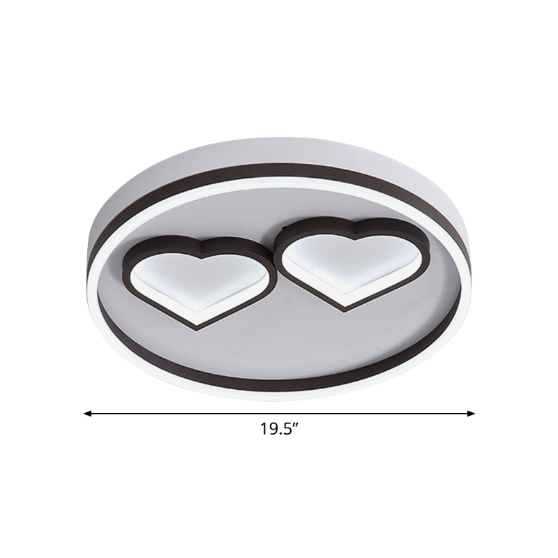 Contemporary Heart Shape Ceiling Mount Acrylic Led Bedroom Flushmount Light in Warm/White Light, Coffee Clearhalo 'Ceiling Lights' 'Close To Ceiling Lights' 'Close to ceiling' 'Flush mount' Lighting' 812590