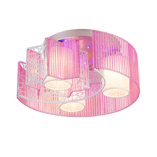 Metal Moon and Star Lighting Fixture Modern Led Flushmount Light for Bedroom in Pink/Blue Clearhalo 'Ceiling Lights' 'Close To Ceiling Lights' 'Close to ceiling' 'Flush mount' Lighting' 812593