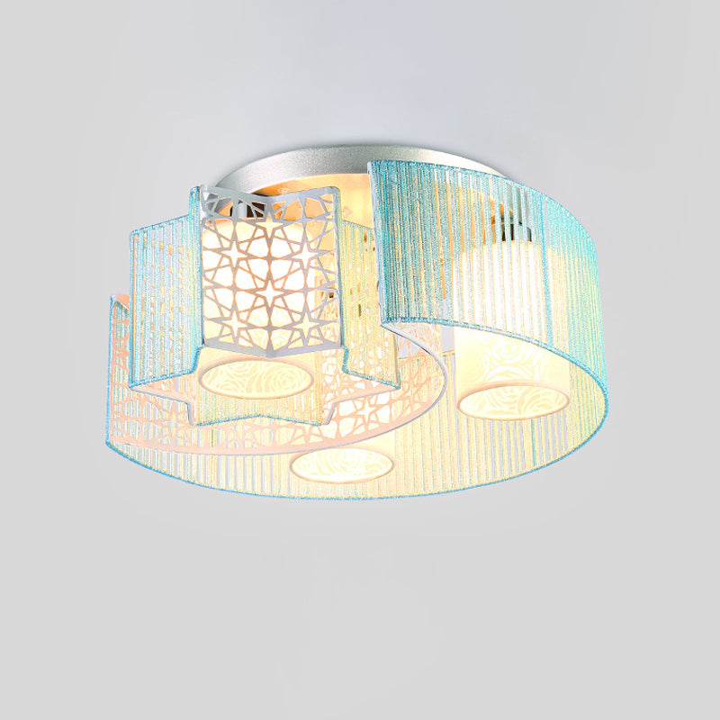 Metal Moon and Star Lighting Fixture Modern Led Flushmount Light for Bedroom in Pink/Blue Clearhalo 'Ceiling Lights' 'Close To Ceiling Lights' 'Close to ceiling' 'Flush mount' Lighting' 812598