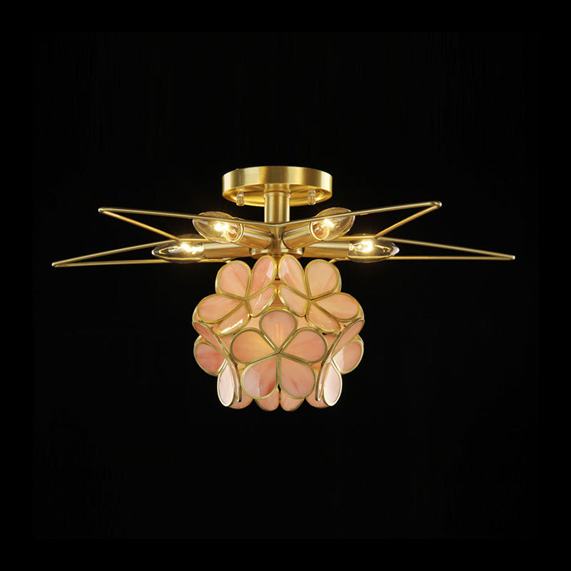 Star Metal Close to Ceiling Light Contemporary 1 Light Pink/White/Blue Semi-Flush Mount Lighting Clearhalo 'Ceiling Lights' 'Close To Ceiling Lights' 'Close to ceiling' 'Semi-flushmount' Lighting' 812609