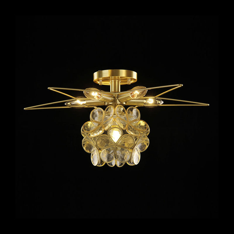 Star Metal Close to Ceiling Light Contemporary 1 Light Pink/White/Blue Semi-Flush Mount Lighting Clearhalo 'Ceiling Lights' 'Close To Ceiling Lights' 'Close to ceiling' 'Semi-flushmount' Lighting' 812614