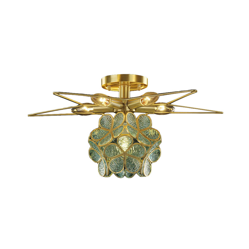 Star Metal Close to Ceiling Light Contemporary 1 Light Pink/White/Blue Semi-Flush Mount Lighting Clearhalo 'Ceiling Lights' 'Close To Ceiling Lights' 'Close to ceiling' 'Semi-flushmount' Lighting' 812617