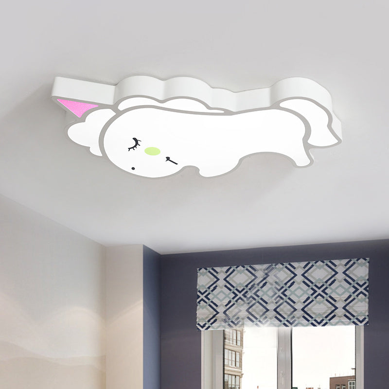 Modern Sun/Unicorn Acrylic Ceiling Lighting Fixture Led Flush Mount Light in White for Bedroom White Unicorn Clearhalo 'Ceiling Lights' 'Close To Ceiling Lights' 'Close to ceiling' 'Flush mount' Lighting' 812623