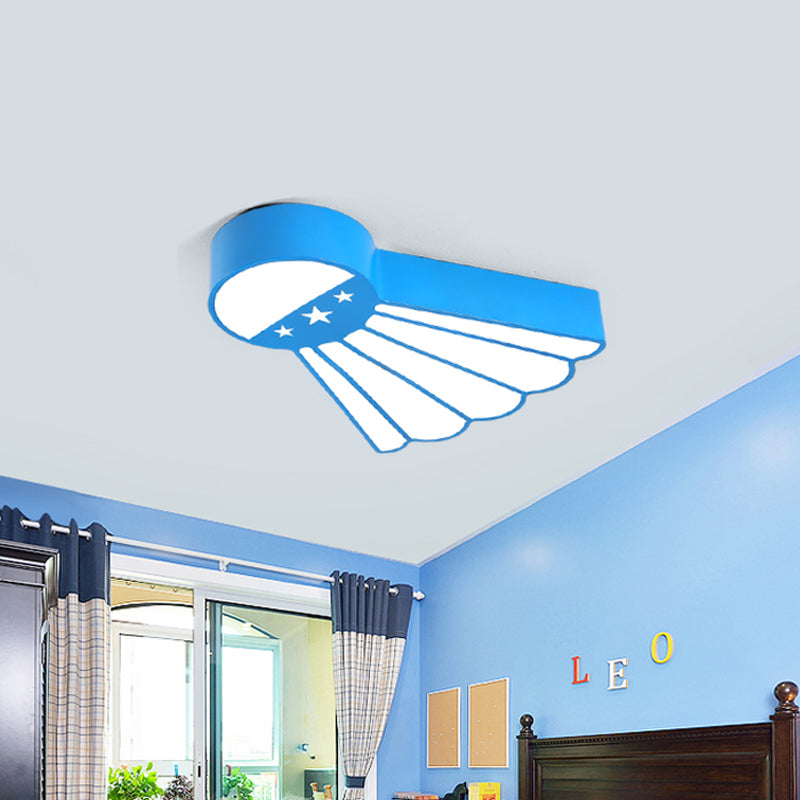 Badminton Kindergarten Ceiling Mounted Light Acrylic Led Kids Flush Light in Blue/Green/Red Blue Clearhalo 'Ceiling Lights' 'Close To Ceiling Lights' 'Close to ceiling' 'Flush mount' Lighting' 812636