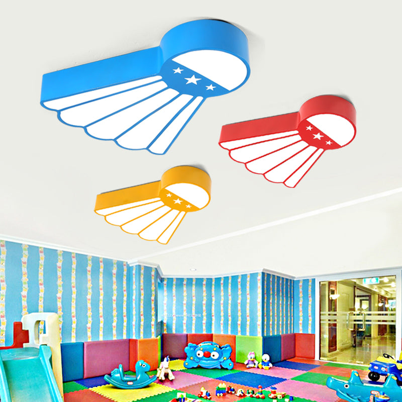 Badminton Kindergarten Ceiling Mounted Light Acrylic Led Kids Flush Light in Blue/Green/Red Clearhalo 'Ceiling Lights' 'Close To Ceiling Lights' 'Close to ceiling' 'Flush mount' Lighting' 812637