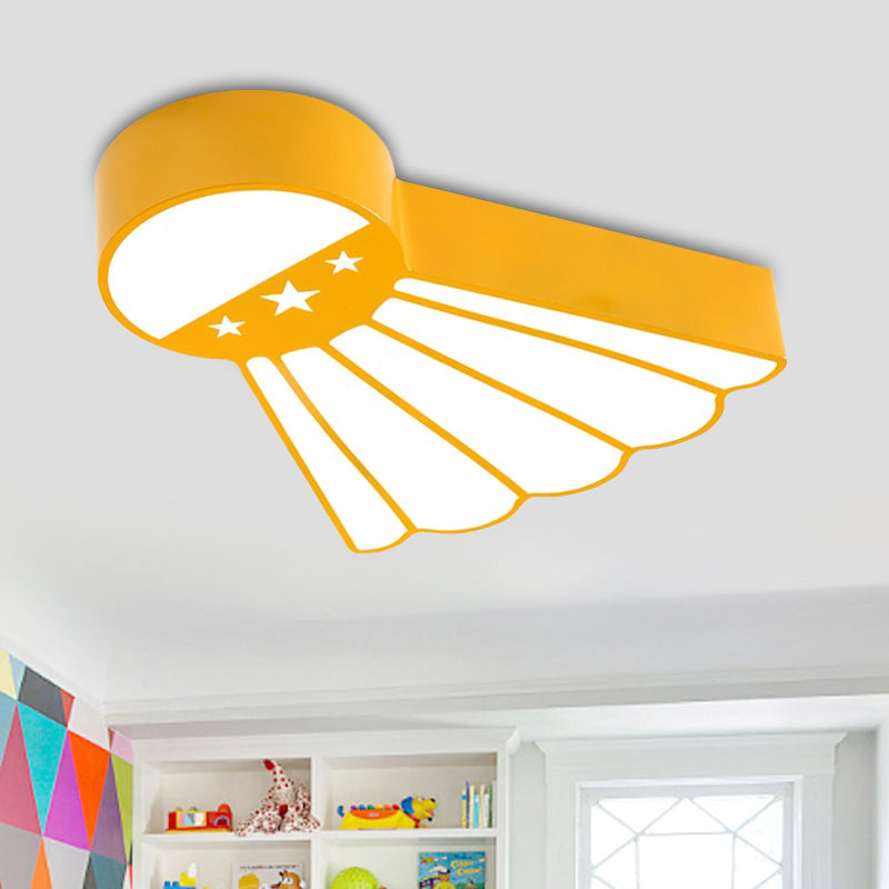 Badminton Kindergarten Ceiling Mounted Light Acrylic Led Kids Flush Light in Blue/Green/Red Yellow Clearhalo 'Ceiling Lights' 'Close To Ceiling Lights' 'Close to ceiling' 'Flush mount' Lighting' 812644