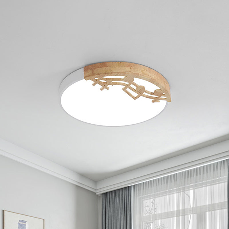 Contemporary Led Ceiling Lamp with Acrylic Shade Green/White/Gray Round Flush Light Fixture for Bedroom White Clearhalo 'Ceiling Lights' 'Close To Ceiling Lights' 'Close to ceiling' 'Flush mount' Lighting' 812676