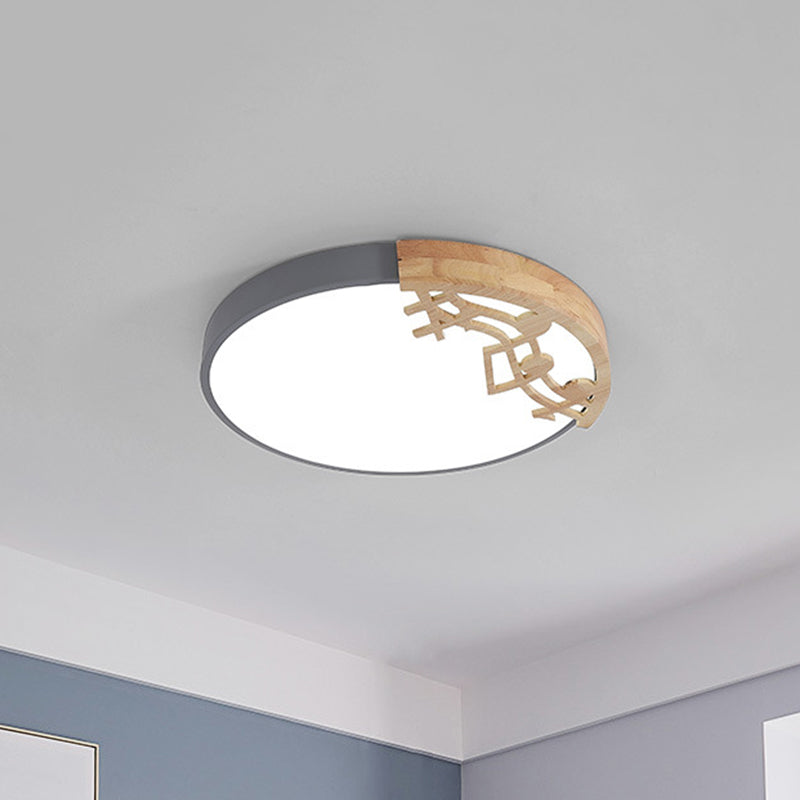 Contemporary Led Ceiling Lamp with Acrylic Shade Green/White/Gray Round Flush Light Fixture for Bedroom Clearhalo 'Ceiling Lights' 'Close To Ceiling Lights' 'Close to ceiling' 'Flush mount' Lighting' 812681