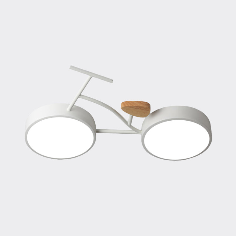 Led Bedroom Lighting Fixture Creative Gray/White/Green Close to Ceiling Light with Bike Acrylic Shade Clearhalo 'Ceiling Lights' 'Close To Ceiling Lights' 'Close to ceiling' 'Flush mount' Lighting' 812706