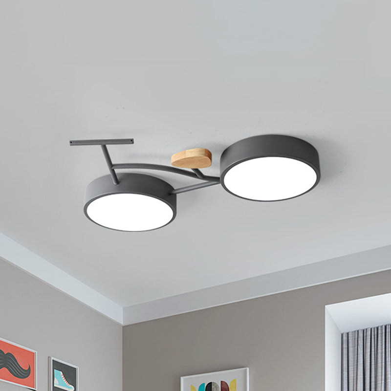 Led Bedroom Lighting Fixture Creative Gray/White/Green Close to Ceiling Light with Bike Acrylic Shade Clearhalo 'Ceiling Lights' 'Close To Ceiling Lights' 'Close to ceiling' 'Flush mount' Lighting' 812710