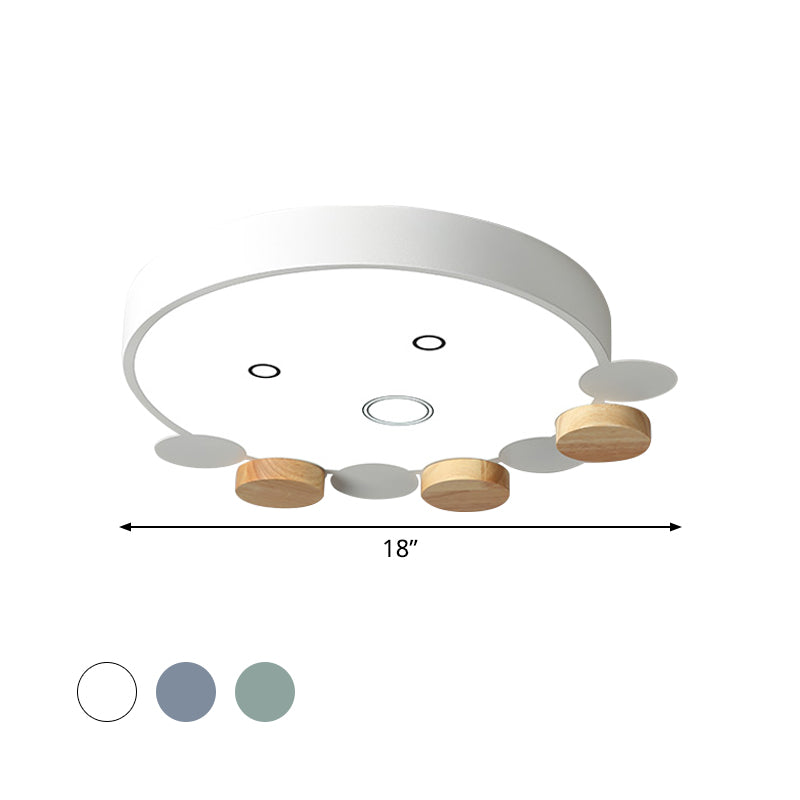 Round Kids Bedroom Flushmount Acrylic Led Modern Ceiling Light Fixture in Gray/White/Green with Octopus Shape Clearhalo 'Ceiling Lights' 'Close To Ceiling Lights' 'Close to ceiling' 'Flush mount' Lighting' 812719