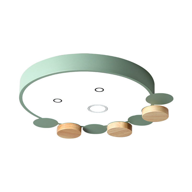 Round Kids Bedroom Flushmount Acrylic Led Modern Ceiling Light Fixture in Gray/White/Green with Octopus Shape Clearhalo 'Ceiling Lights' 'Close To Ceiling Lights' 'Close to ceiling' 'Flush mount' Lighting' 812726