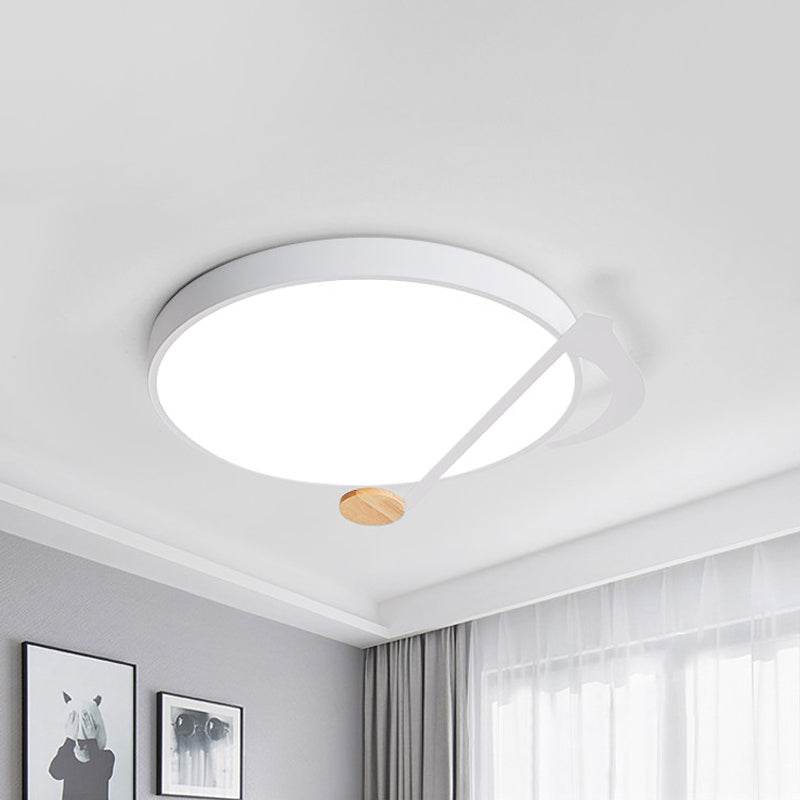 Modern Drum Close to Ceiling Lamp Acrylic Led Bedroom Flush Light Fixture in White/Gray/Green with Music Note Pattern White Clearhalo 'Ceiling Lights' 'Close To Ceiling Lights' 'Close to ceiling' 'Flush mount' Lighting' 812740