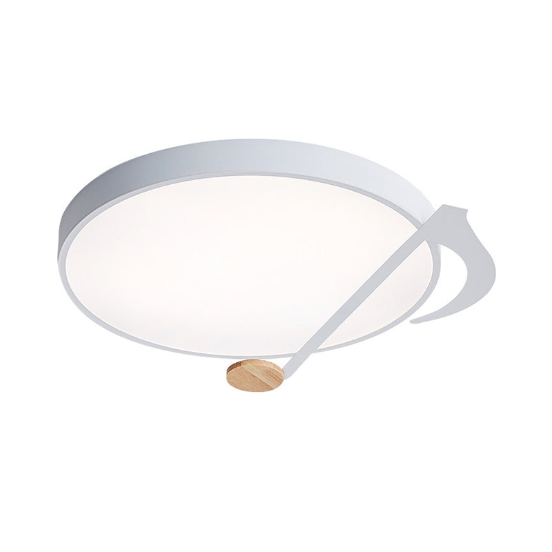 Modern Drum Close to Ceiling Lamp Acrylic Led Bedroom Flush Light Fixture in White/Gray/Green with Music Note Pattern Clearhalo 'Ceiling Lights' 'Close To Ceiling Lights' 'Close to ceiling' 'Flush mount' Lighting' 812742