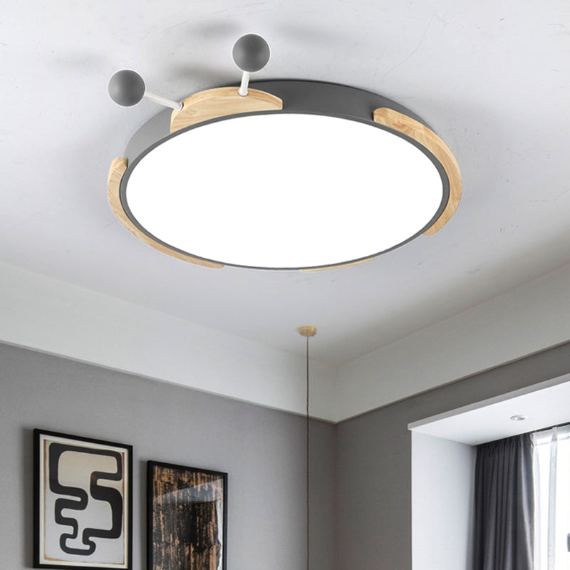 Acrylic Cartoon Insect Ceiling Lamp Modern Led Flushmount Lighting in Warm/White Light, Gray/Green Grey Clearhalo 'Ceiling Lights' 'Close To Ceiling Lights' 'Close to ceiling' 'Flush mount' Lighting' 812756