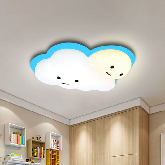 Pink/Blue Cloud Flush Ceiling Light Cartoon Acrylic LED Flush Mount Light Fixture for Kids Bedroom Clearhalo 'Ceiling Lights' 'Close To Ceiling Lights' 'Close to ceiling' 'Flush mount' Lighting' 812761