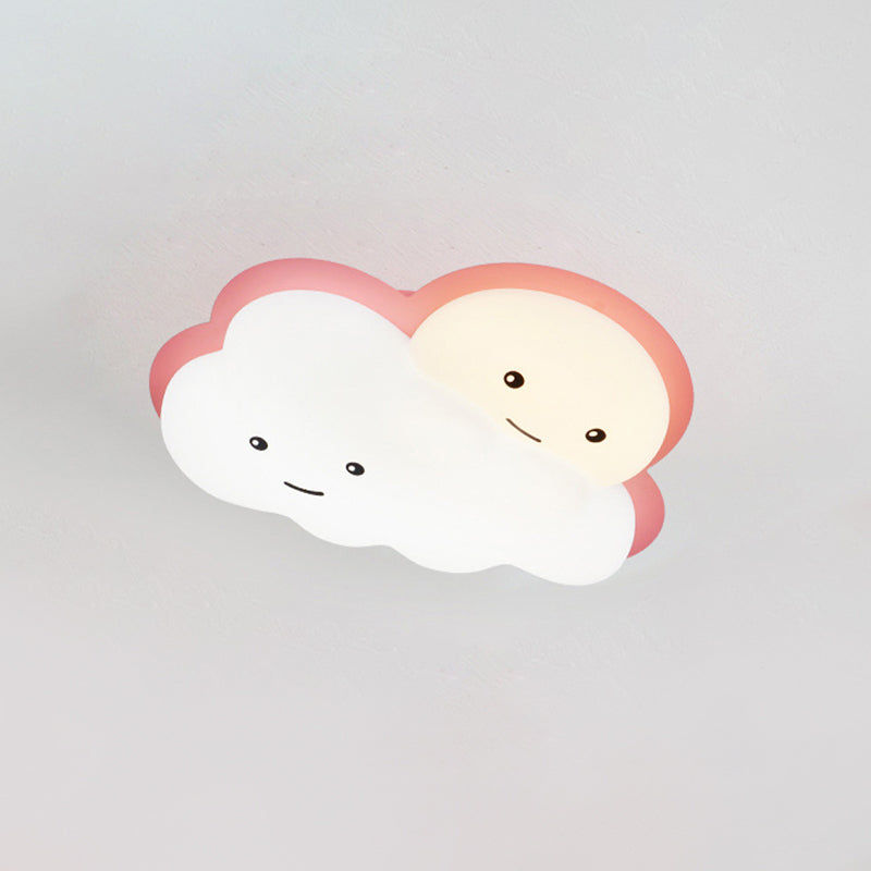 Pink/Blue Cloud Flush Ceiling Light Cartoon Acrylic LED Flush Mount Light Fixture for Kids Bedroom Clearhalo 'Ceiling Lights' 'Close To Ceiling Lights' 'Close to ceiling' 'Flush mount' Lighting' 812767