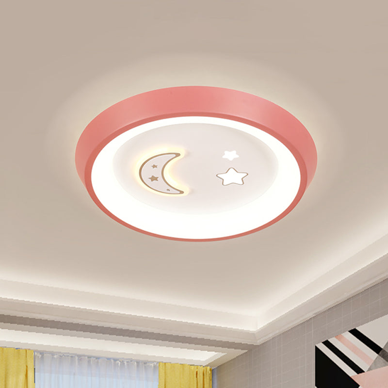 Ultrathin Ceiling Flush Light Cartoon Acrylic Kids Bedroom LED Flush Mounted Lamp in White with Flower/Moon/Fish Pattern Clearhalo 'Ceiling Lights' 'Close To Ceiling Lights' 'Close to ceiling' 'Flush mount' Lighting' 812838