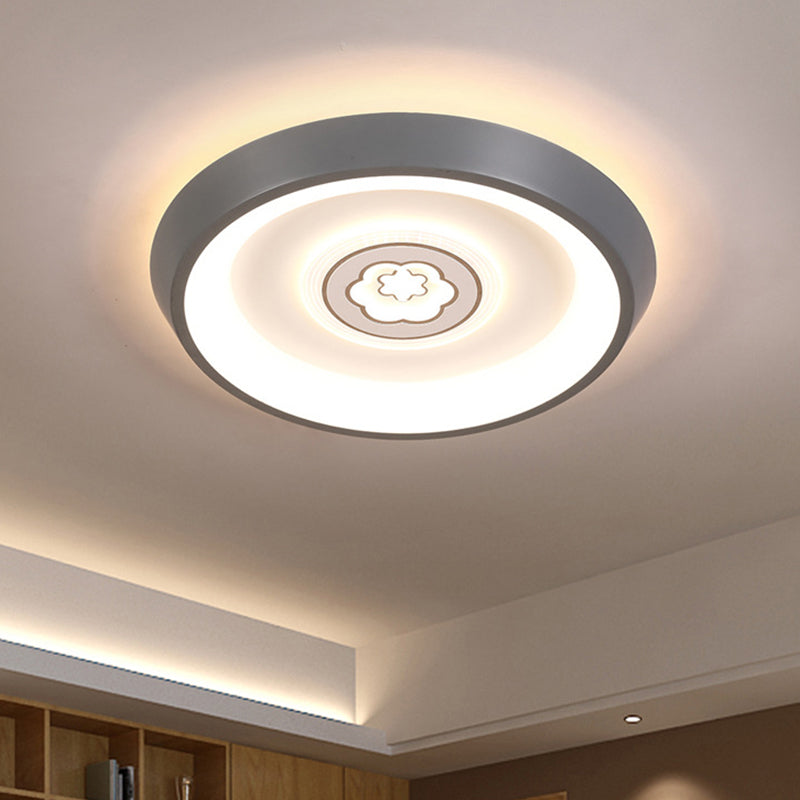 Ultrathin Ceiling Flush Light Cartoon Acrylic Kids Bedroom LED Flush Mounted Lamp in White with Flower/Moon/Fish Pattern White Flower Clearhalo 'Ceiling Lights' 'Close To Ceiling Lights' 'Close to ceiling' 'Flush mount' Lighting' 812841