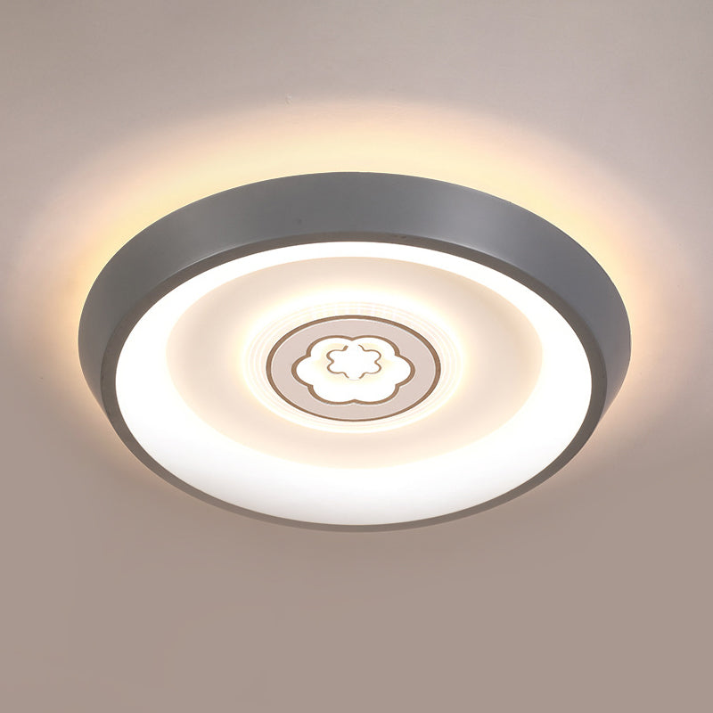 Ultrathin Ceiling Flush Light Cartoon Acrylic Kids Bedroom LED Flush Mounted Lamp in White with Flower/Moon/Fish Pattern Clearhalo 'Ceiling Lights' 'Close To Ceiling Lights' 'Close to ceiling' 'Flush mount' Lighting' 812844