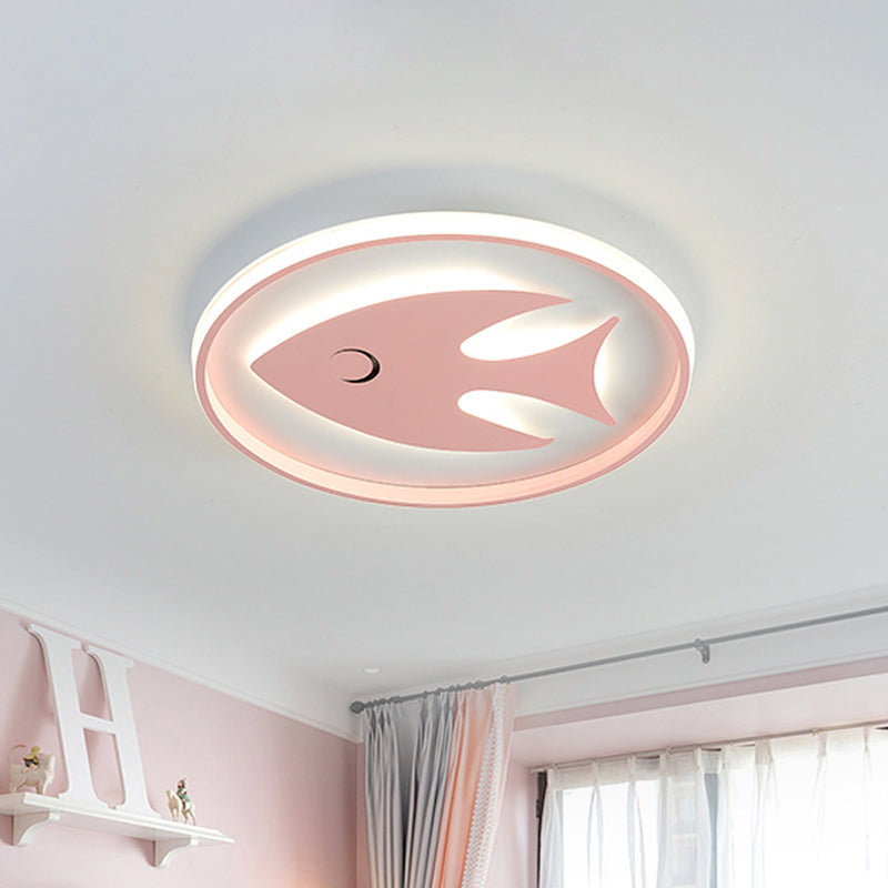 Acrylic Fish/Giraffe Ceiling Flush Light Cartoon Pink/Blue Integrated LED Flushmount Lamp for Nursery Clearhalo 'Ceiling Lights' 'Close To Ceiling Lights' 'Close to ceiling' 'Flush mount' Lighting' 812922