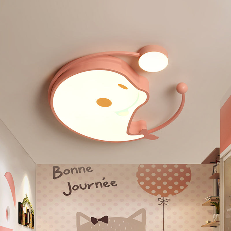 Dolphin Baby Room LED Flush Mount Acrylic Cartoon Close to Ceiling Lighting in Pink/White/Blue Clearhalo 'Ceiling Lights' 'Close To Ceiling Lights' 'Close to ceiling' 'Flush mount' Lighting' 812930