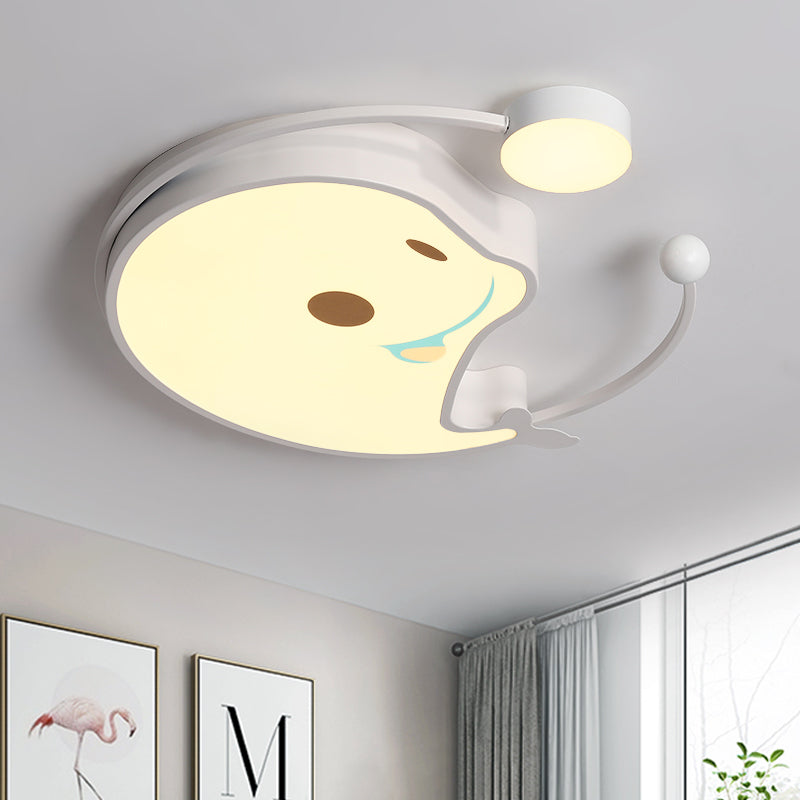 Dolphin Baby Room LED Flush Mount Acrylic Cartoon Close to Ceiling Lighting in Pink/White/Blue White Clearhalo 'Ceiling Lights' 'Close To Ceiling Lights' 'Close to ceiling' 'Flush mount' Lighting' 812933