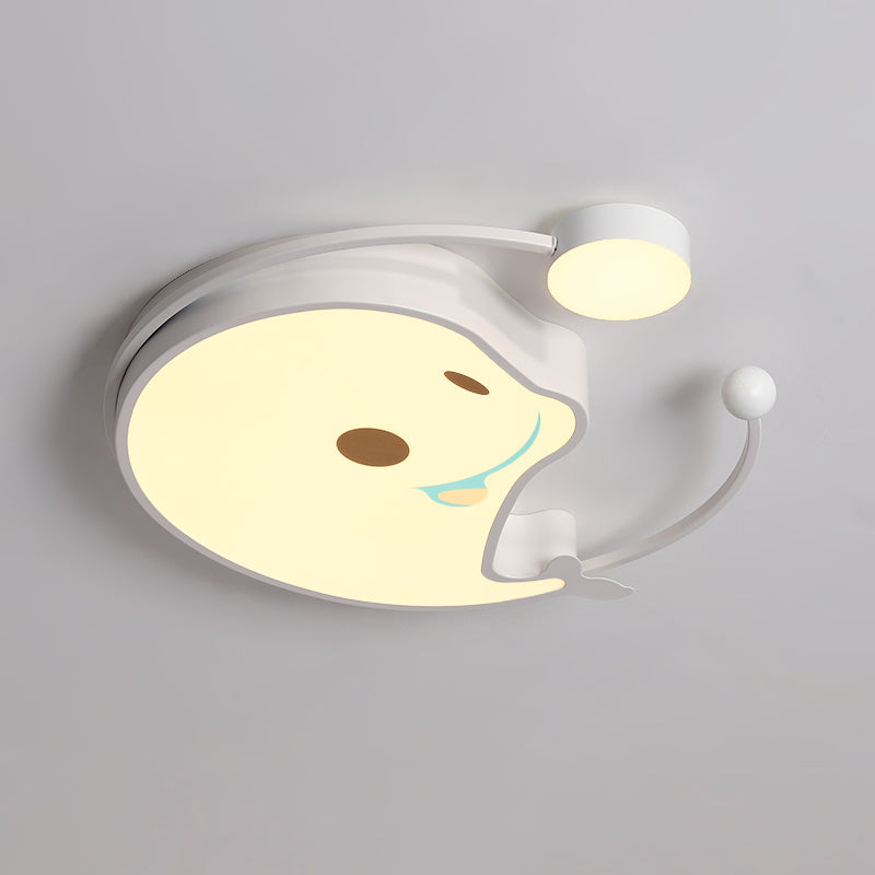 Dolphin Baby Room LED Flush Mount Acrylic Cartoon Close to Ceiling Lighting in Pink/White/Blue Clearhalo 'Ceiling Lights' 'Close To Ceiling Lights' 'Close to ceiling' 'Flush mount' Lighting' 812936