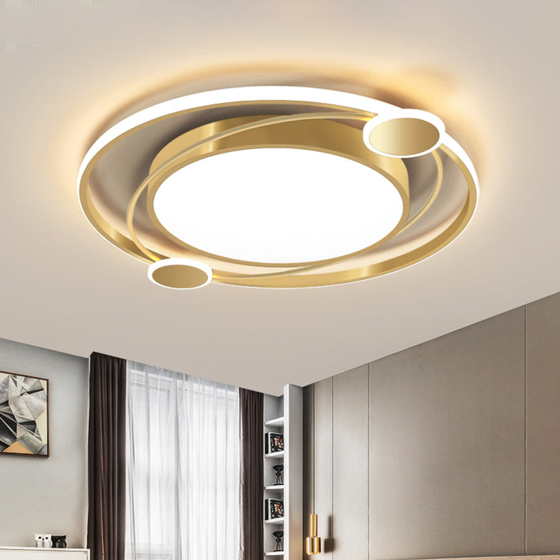 Gold Orbit Planet Ceiling Flush Light Kids Acrylic LED Flush Mount Fixture in Warm/White Light Gold Clearhalo 'Ceiling Lights' 'Close To Ceiling Lights' 'Close to ceiling' 'Flush mount' Lighting' 812977