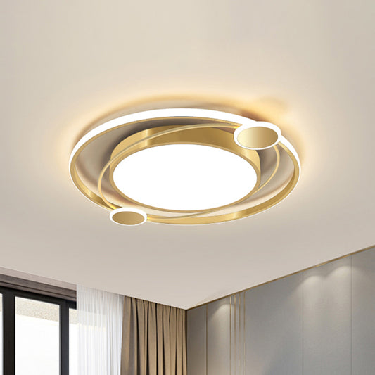 Gold Orbit Planet Ceiling Flush Light Kids Acrylic LED Flush Mount Fixture in Warm/White Light Clearhalo 'Ceiling Lights' 'Close To Ceiling Lights' 'Close to ceiling' 'Flush mount' Lighting' 812978