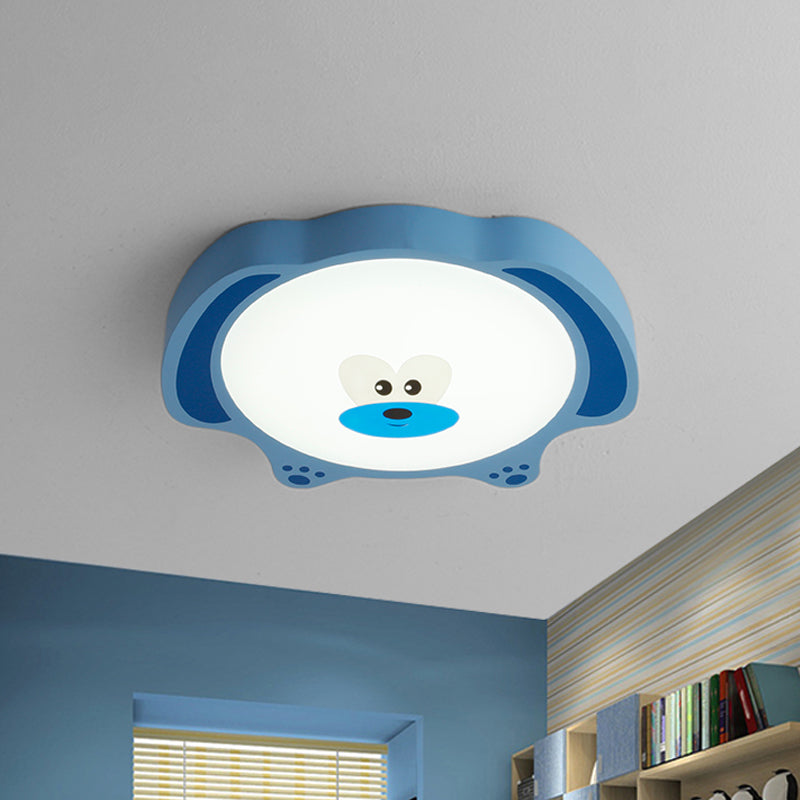 Cartoon Bear Acrylic Ceiling Fixture LED Flush Mount Recessed Lighting in Blue/Pink for Kids Room Blue Clearhalo 'Ceiling Lights' 'Close To Ceiling Lights' 'Close to ceiling' 'Flush mount' Lighting' 812993