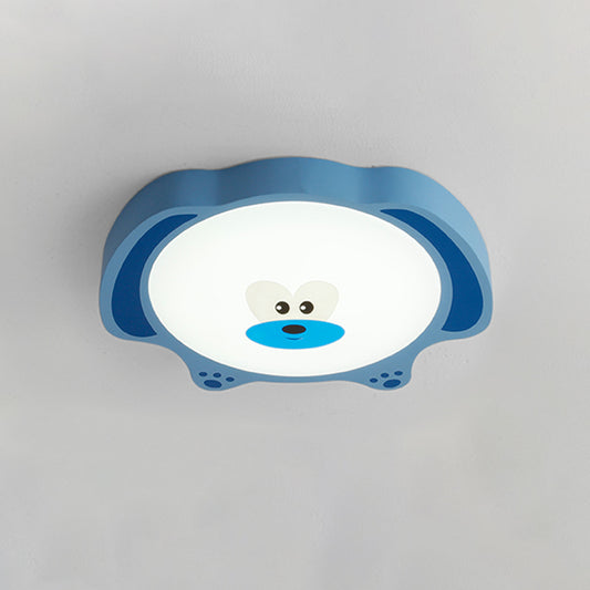 Cartoon Bear Acrylic Ceiling Fixture LED Flush Mount Recessed Lighting in Blue/Pink for Kids Room Clearhalo 'Ceiling Lights' 'Close To Ceiling Lights' 'Close to ceiling' 'Flush mount' Lighting' 812995