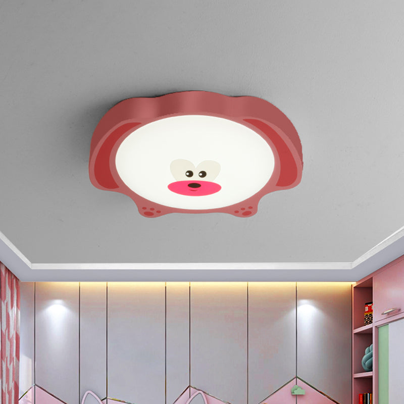 Cartoon Bear Acrylic Ceiling Fixture LED Flush Mount Recessed Lighting in Blue/Pink for Kids Room Clearhalo 'Ceiling Lights' 'Close To Ceiling Lights' 'Close to ceiling' 'Flush mount' Lighting' 812998