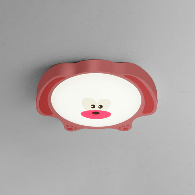 Cartoon Bear Acrylic Ceiling Fixture LED Flush Mount Recessed Lighting in Blue/Pink for Kids Room Clearhalo 'Ceiling Lights' 'Close To Ceiling Lights' 'Close to ceiling' 'Flush mount' Lighting' 813000