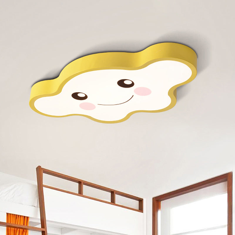 Kids Bedroom LED Ceiling Light Cartoon White/Pink/Blue Flush Mount Fixture with Smile/Dog Acrylic Shade Clearhalo 'Ceiling Lights' 'Close To Ceiling Lights' 'Close to ceiling' 'Flush mount' Lighting' 813006